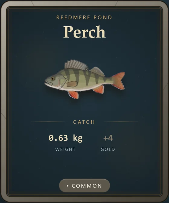 Perch catch card, common tier.